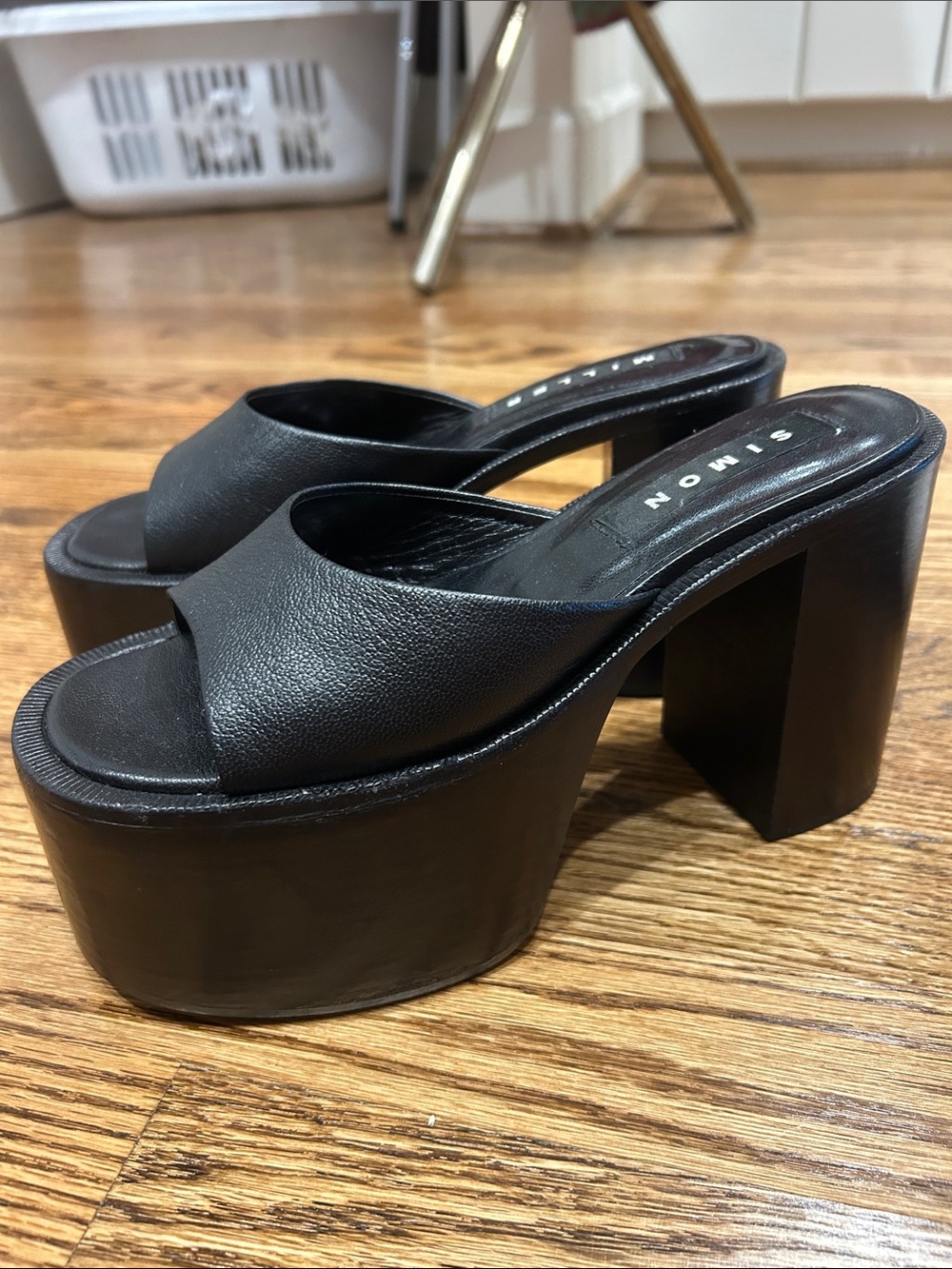 Simon Miller Black Platform Slide Sandals